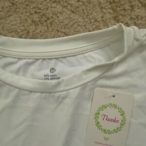 White Nylon Spandex Top